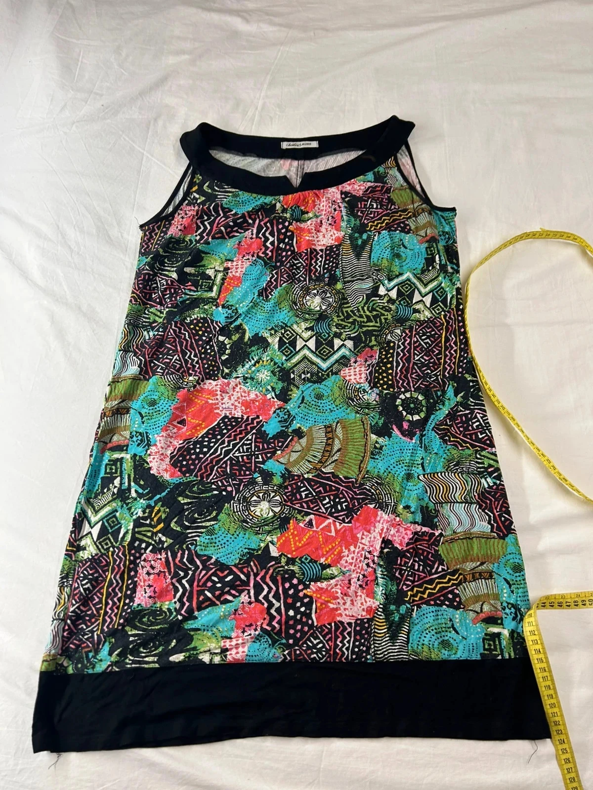 Vintage multicolore geprint tanktop christine laure – photo 2
